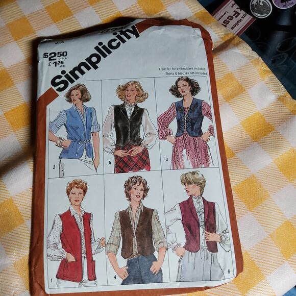 Vintage 1981 Simplicity 5294 vest pattern size 16 - Picture 1 of 5
